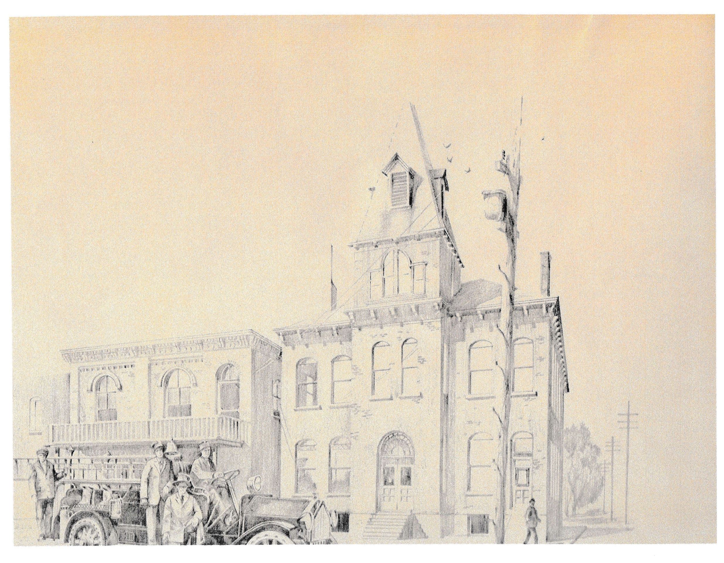 Picture of Moberly fire station from 1873